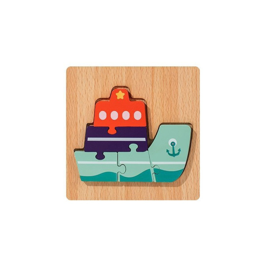 Wooden 3D Cartoon Puzzle